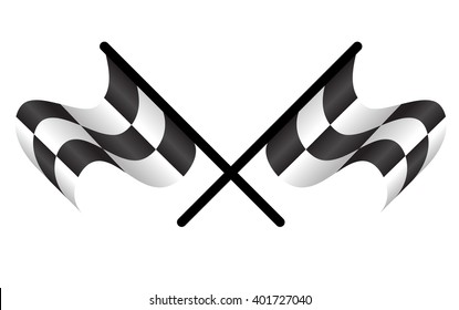 race flag  crossed checkered flag black and white
