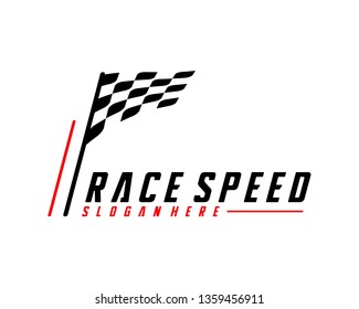 Race flag Design Concepts Icon. Speed Flag Simple Design Illustration Vector. Icon Symbol