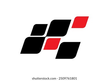 Race flag Design. Race flag icon logo. Racing stripes. Sport checkered. Motorsport graphics. Vector illustration