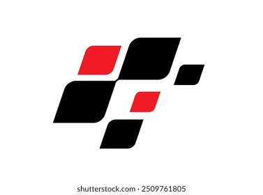 Race flag Design. Race flag icon logo. Racing stripes. Sport checkered. Motorsport graphics. Vector illustration