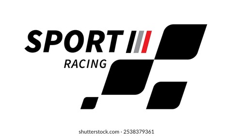 Race flag Design. Race flag icon logo. Racing stripes. Sport checkered. Motorsport graphics. Vector illustration