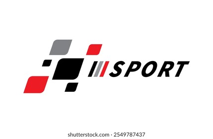 Race flag Design. Race flag icon logo. Racing stripes. Sport checkered. Motorsport graphics. Vector illustration
