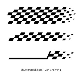 Race flag Design. Race flag icon logo. Racing stripes. Sport checkered. Motorsport graphics. Vector illustration