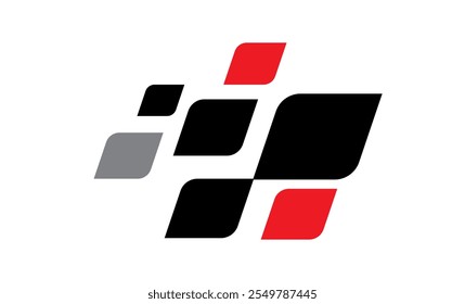 Race flag Design. Race flag icon logo. Racing stripes. Sport checkered. Motorsport graphics. Vector illustration