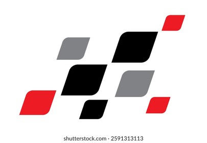 Race flag Design. Race flag icon logo. Racing stripes. Sport checkered. Motorsport graphics. Vector illustration