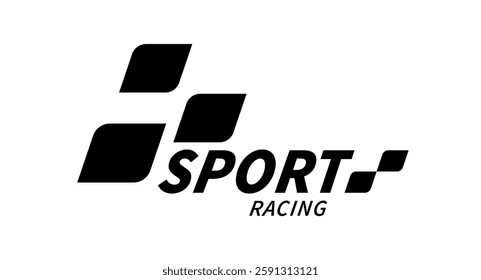Race flag Design. Race flag icon logo. Racing stripes. Sport checkered. Motorsport graphics. Vector illustration