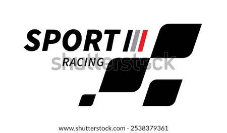 Race flag Design. Race flag icon logo. Racing stripes. Sport checkered. Motorsport graphics. Vector illustration
