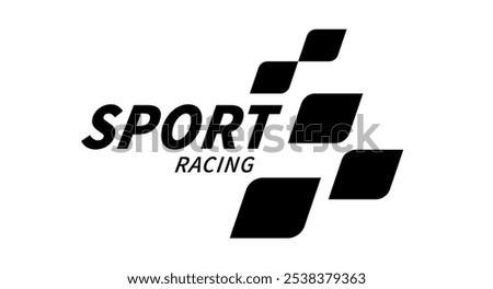 Race flag Design. Race flag icon logo. Racing stripes. Sport checkered. Motorsport graphics. Vector illustration