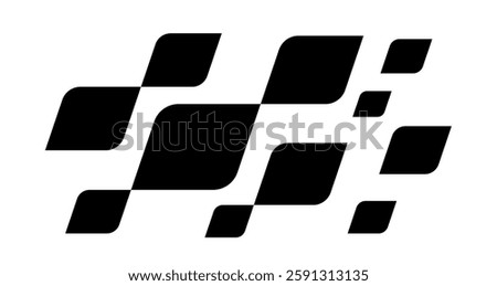 Race flag Design. Race flag icon logo. Racing stripes. Sport checkered. Motorsport graphics. Vector illustration