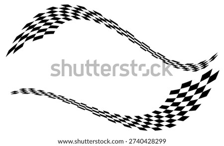 Race flag Design. Racing stripes. Sport checkered. Motorsport graphics. Vector illustration