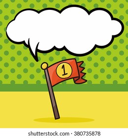 race flag doodle, speech bubble