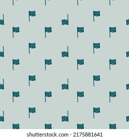 Race flag engraved seamless pattern. Vintage sport elements for drive in hand drawn style. Sketch texture for fabric, wallpaper, textile, print, title, wrapping paper. Vector illustration.