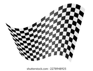 Race flag. Finishing flag. checkered flag. Black and white checkered flag. Vector Illustration Isolated on White Background.