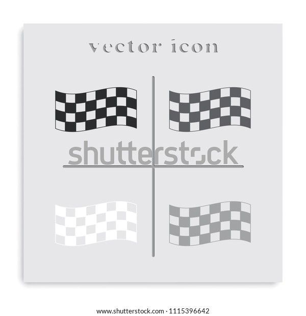 Race flag flat\
black and white vector\
icon.