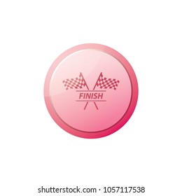 race flag in glossy push button icon 