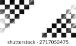 Race flag grunge background, car rally or motocross finish flag with vector checker pattern. Grunge race flag for car racing sport or bike speedway, motorsport