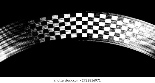 Rennflagge farbiger Hintergrund, Autorallye oder Motocross-Finish Flagge mit Vektorchecker-Muster. Grunge Rennfahne für Autorennsport oder Fahrrad Speedway, Motorsport