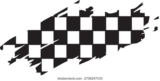 Bandera de carrera fondo grunge, rally de coches o final de motocross con patrón de Vector a cuadros. Bandera de la carrera del grunge para el deporte de las carreras de coches o el speedway de la bici, motorsport. ilustración del Vector