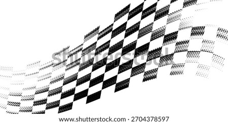 Race flag grunge background, car rally or motocross finish flag with vector checker pattern. Grunge race flag for car racing sport or bike speedway, motorsport