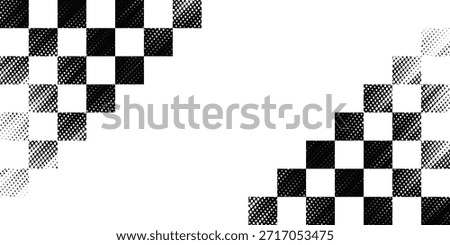 Race flag grunge background, car rally or motocross finish flag with vector checker pattern. Grunge race flag for car racing sport or bike speedway, motorsport