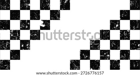 Race flag grunge background, car rally or motocross finish flag with vector checker pattern. Grunge race flag for car racing sport or bike speedway, motorsport