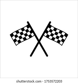Race flag icon. Competition sport flag line vector icon. Start finish 0n white background
