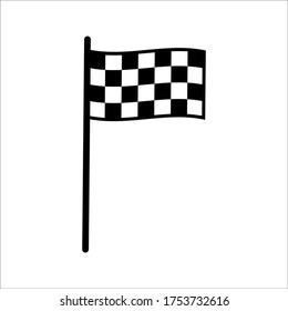 Race flag icon. Competition sport flag line vector icon. Start finish 0n white background