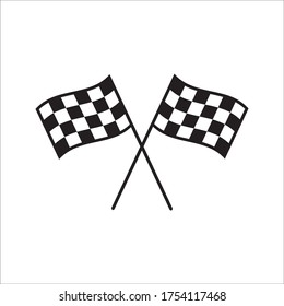 
Race flag icon. Competition sport flag line vector icon. Start finish 0n white background