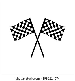 Race flag icon. Competition sport flag line vector icon. Racing flag. Start finish. on white background. color editable