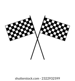 Race flag icon. Competition sport flag line vector icon. Start finish illustration on white background..eps
