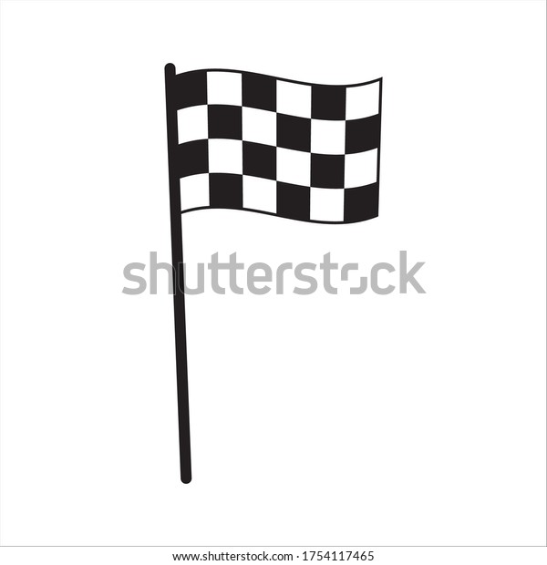 \
Race flag icon. Competition sport flag\
line vector icon. Start finish 0n white\
background
