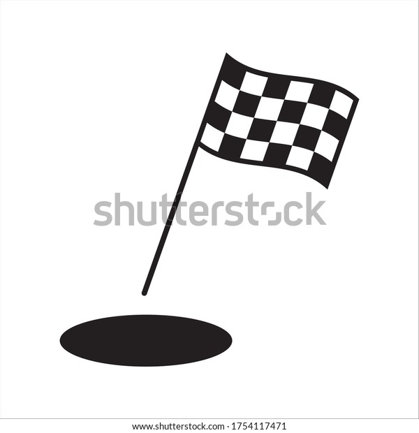 \
Race flag icon. Competition sport flag\
line vector icon. Start finish 0n white\
background