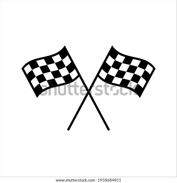 Race flag icon. Competition sport flag\
line vector icon. Racing flag. Start finish.\
