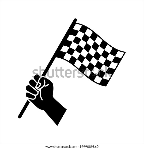 Race\
flag icon. Competition sport flag line vector icon. Racing flag.\
Start finish. on white background. color\
editable