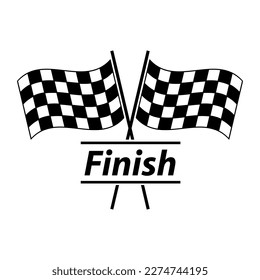 you win race & get checkered flag at finish line Stock Vector, finish line  