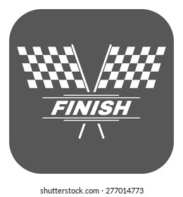 The race flag icon. Finish symbol. Flat Vector illustration. Button