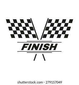 The race flag icon. Finish symbol. Flat Vector illustration