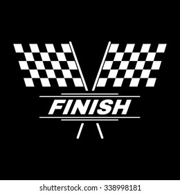 The race flag icon. Finish symbol. Flat Vector illustration