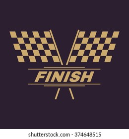 The race flag icon. Finish symbol. Flat Vector illustration