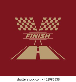 The race flag icon. Finish symbol. Flat Vector illustration