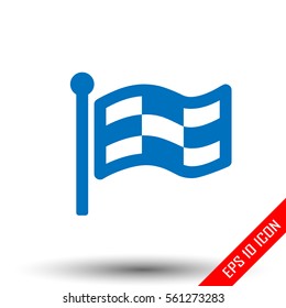 Race flag icon. Flat icon of race flag isolated on white background. Vector illustration.
