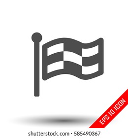 Race flag icon. Flat icon of race flag isolated on white background. Vector illustration.