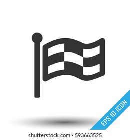 Race flag icon. Flat icon of race flag isolated on white background. Vector illustration.