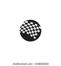 Race flag icon logo design vector template
