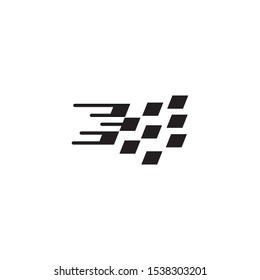 Race flag icon logo design vector template