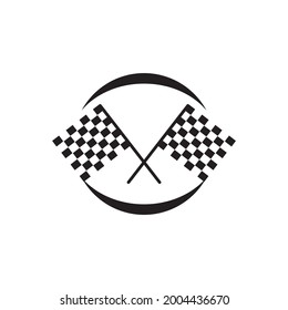 Race flag icon logo design vector template