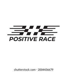 Race flag icon logo design vector template