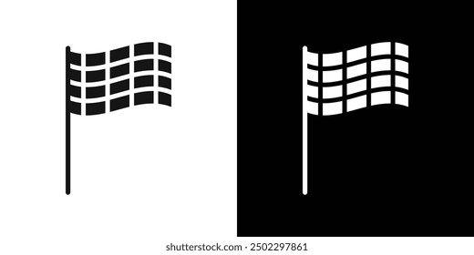 Race flag icon logo set vector