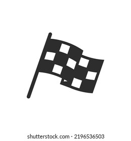 Race flag icon. Monochrome black and white symbol