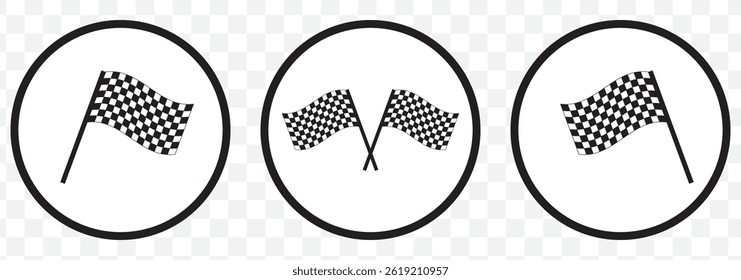 Race Flag icon set. for mobile concept and web design. vector illustration Racing flag icon set. Race flag, checkered, sports, car, moto on Transparent Background. EPS 10.